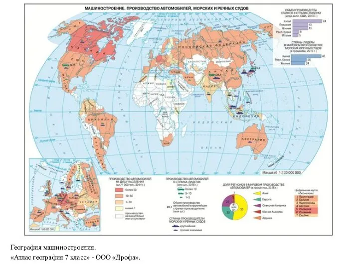 География машиностроения. «Атлас география 7 класс» - ООО «Дрофа».