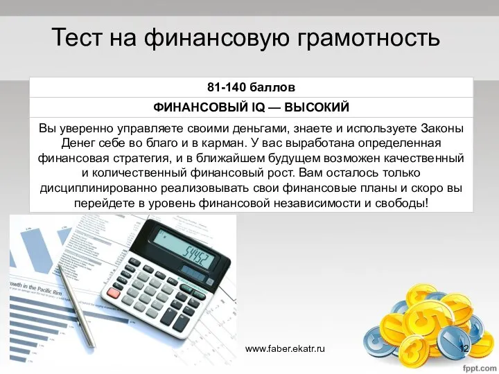 Тест на финансовую грамотность www.faber.ekatr.ru