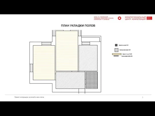 Проект интерьера гостиной в эко-стиле ПЛАН УКЛАДКИ ПОЛОВ