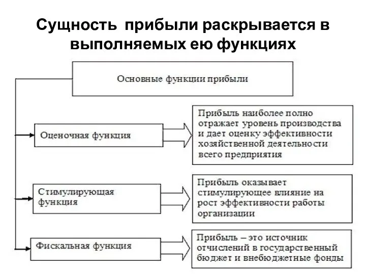 Сущность прибыли раскрывается в выполняемых ею функциях