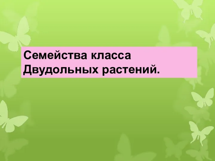 Семейства класса Двудольных растений.