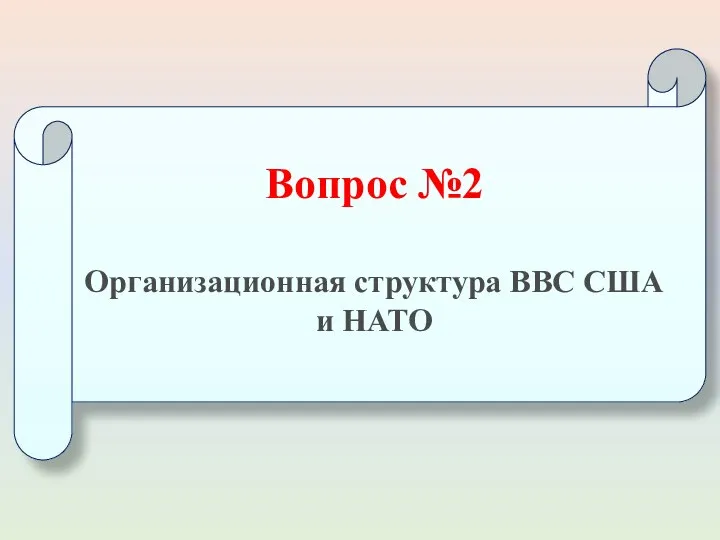 Вопрос №2 Организационная структура ВВС США и НАТО