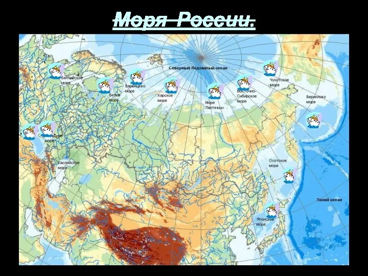 Моря России.