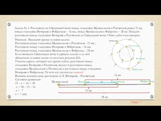 Вечерняя Рассветная Фабричная Задача № 4. Расстояние по Связующей ветке между