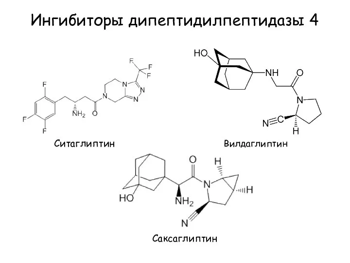 Ингибиторы дипептидилпептидазы 4 Ситаглиптин Вилдаглиптин Саксаглиптин