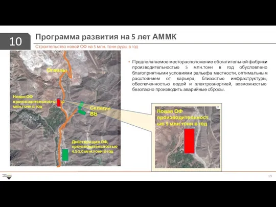 10 Программа развития на 5 лет АММК Строительство новой ОФ на