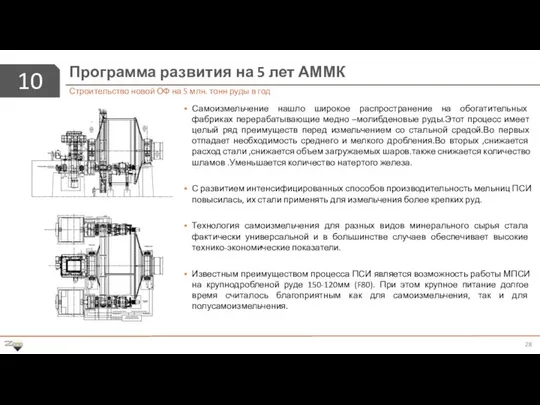 10 Программа развития на 5 лет АММК Строительство новой ОФ на