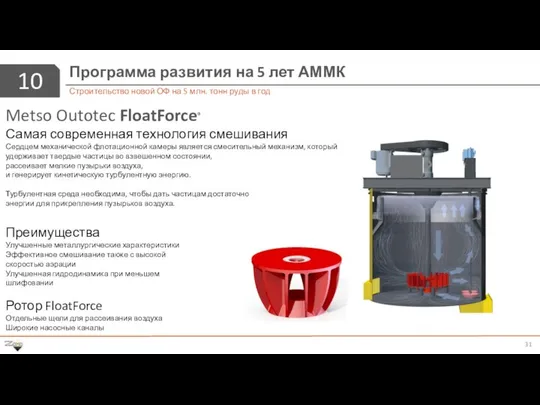 10 Программа развития на 5 лет АММК Строительство новой ОФ на