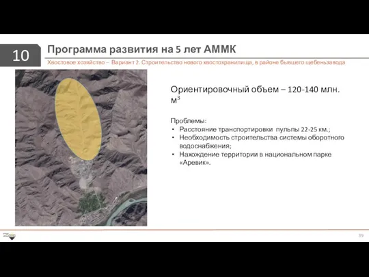 10 Программа развития на 5 лет АММК Хвостовое хозяйство – Вариант