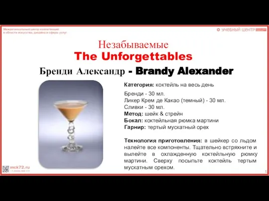 Незабываемые The Unforgettables Бренди Александр - Brandy Alexander