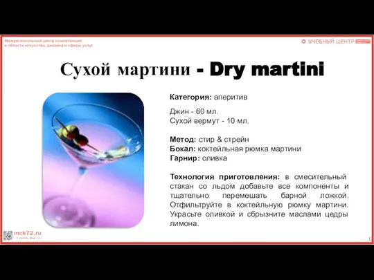 Сухой мартини - Dry martini