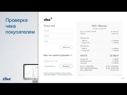 Стикер 1 Стикер 2 Стикер 1 9 Проверка чека покупателем