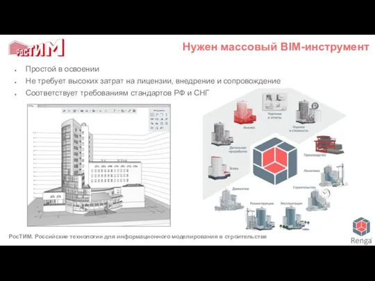 Нужен массовый BIM-инструмент Простой в освоении Не требует высоких затрат на