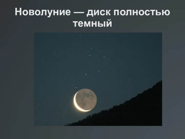 Новолуние — диск полностью темный