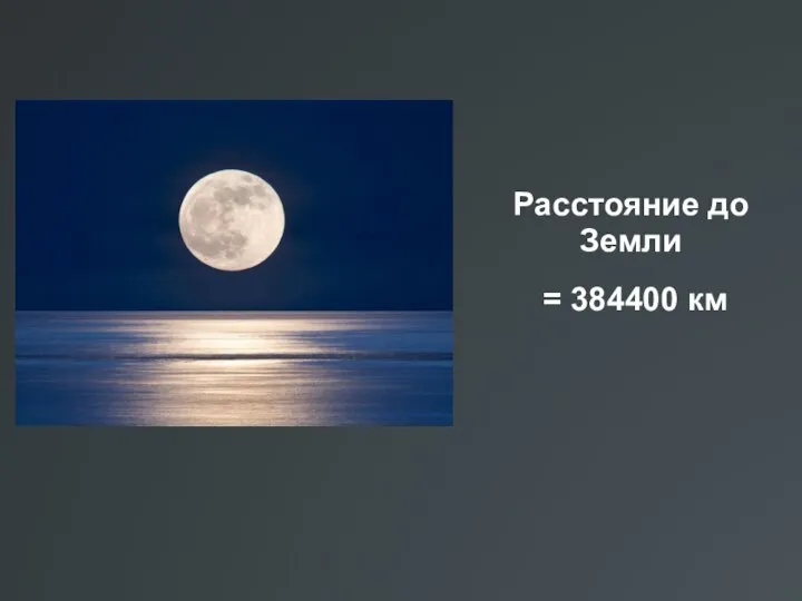 Расстояние до Земли = 384400 км