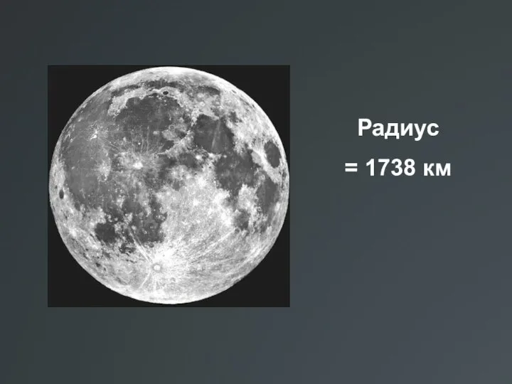 Радиус = 1738 км