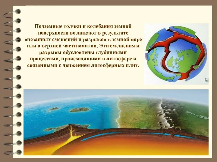 Подземные толчки и колебания земной поверхности возникают в результате внезапных смещений