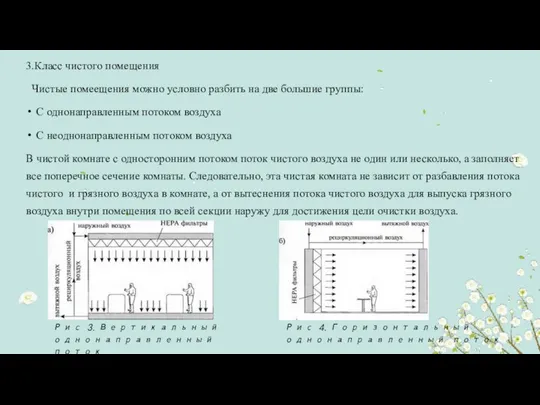 3.Класс чистого помещения Чистые помеещения можно условно разбить на две большие