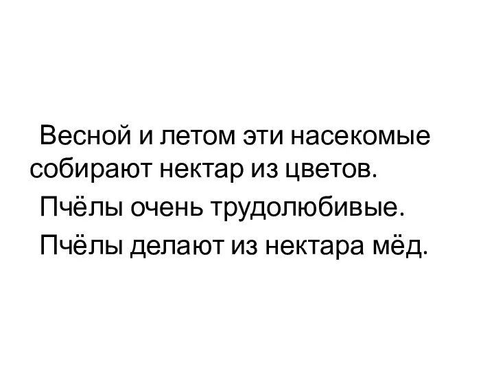 Весной и летом эти насекомые собирают нектар из цветов. Пчёлы очень