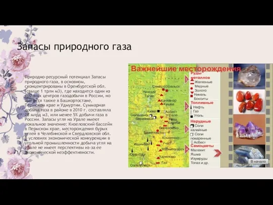 Запасы природного газа Природно-ресурсный потенциал Запасы природного газа, в основном, сконцентрированы