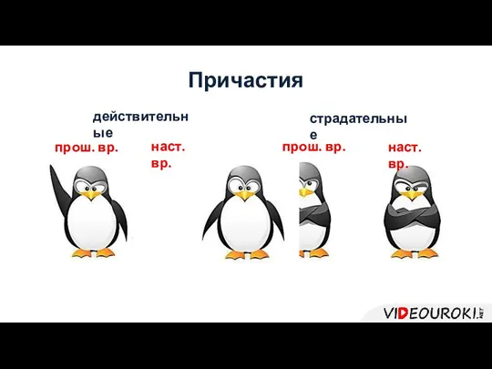 Причастия действительные страдательные наст. вр. прош. вр. прош. вр. наст. вр.