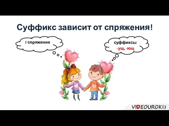 Суффикс зависит от спряжения! суффиксы -ущ, -ющ I спряжение