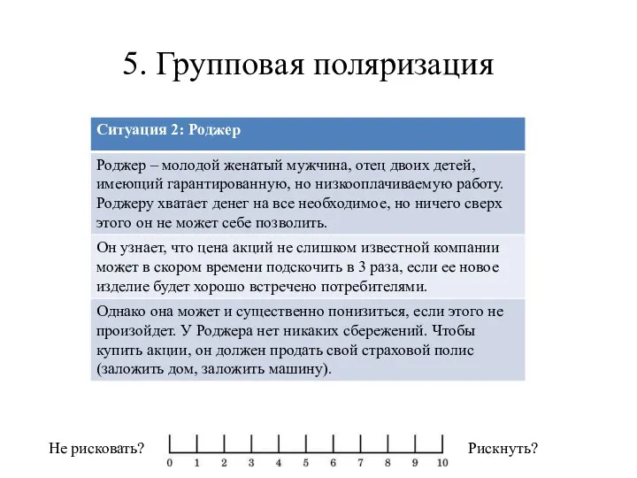 Рискнуть? Не рисковать? 5. Групповая поляризация