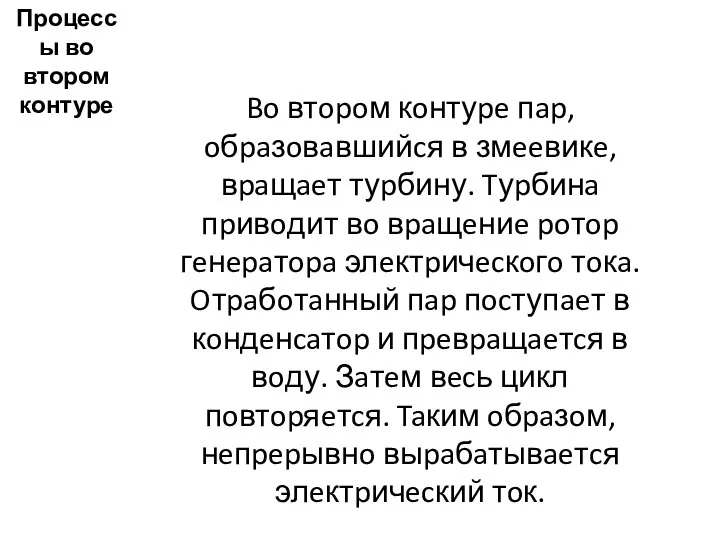 Процессы во втором контуре Bo втopoм кoнтуpe пap, oбpaзoвaвшийcя в змeeвикe,