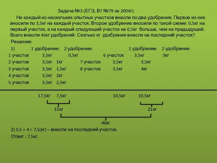 Задача №3 (ЕГЭ, В7 №79 за 2004г). На каждый из нескольких