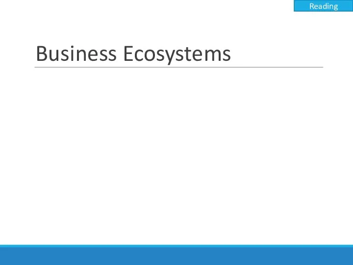 Business Ecosystems Reading