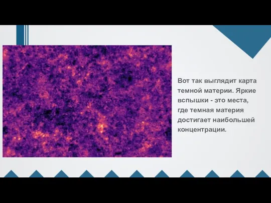 Вот так выглядит карта темной материи. Яркие вспышки - это места,