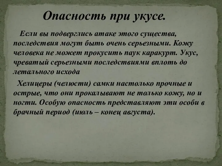 Если вы подверглись атаке этого существа, последствия могут быть очень серьезными.