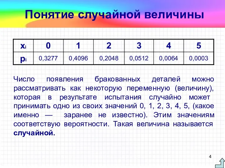 Число появления бракованных деталей можно рассматривать как некоторую переменную (величину), которая