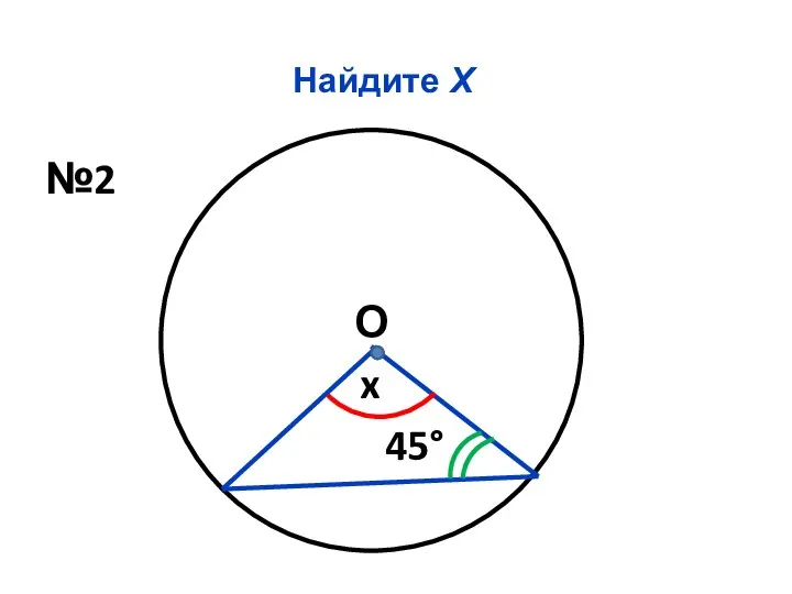 Найдите Х x 45° №2 О