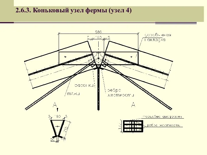 2.6.3. Коньковый узел фермы (узел 4)