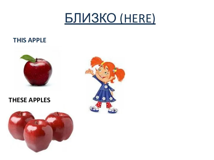 БЛИЗКО (HERE) THIS APPLE THESE APPLES