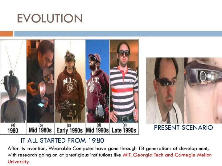 EVOLUTION IT ALL STARTED FROM 1980 PRESENT SCENARIO After its invention,