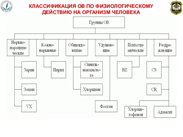 КЛАССИФИКАЦИЯ ОВ ПО ФИЗИОЛОГИЧЕСКОМУ ДЕЙСТВИЮ НА ОРГАНИЗМ ЧЕЛОВЕКА