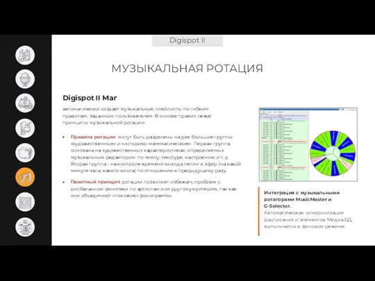 Digispot II МУЗЫКАЛЬНАЯ РОТАЦИЯ Digispot II Маг Правила ротации могут быть