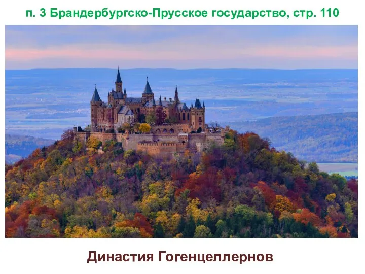 п. 3 Брандербургско-Прусское государство, стр. 110 Династия Гогенцеллернов