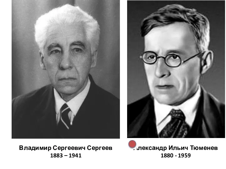 Александр Ильич Тюменев 1880 - 1959 Владимир Сергеевич Сергеев 1883 – 1941