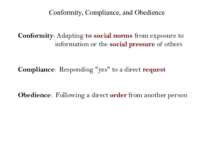 Conformity: Adapting to social norms from exposure to information or the