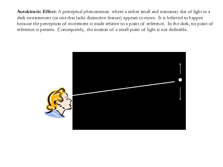 Autokinetic Effect: A perceptual phenomenon where a rather small and stationary