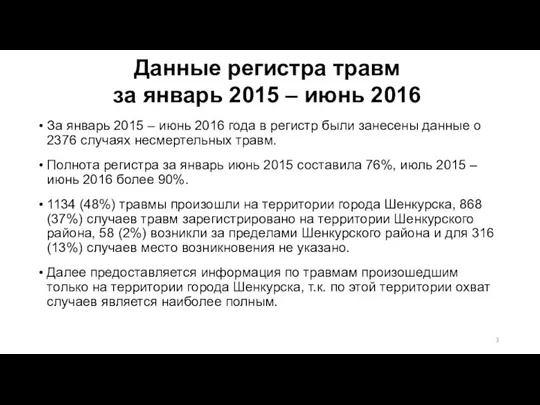 За январь 2015 – июнь 2016 года в регистр были занесены