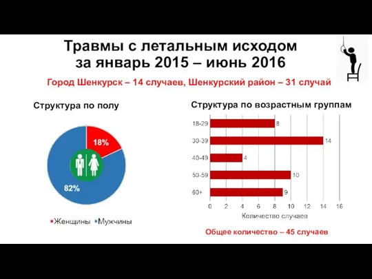 Травмы с летальным исходом за январь 2015 – июнь 2016 Структура