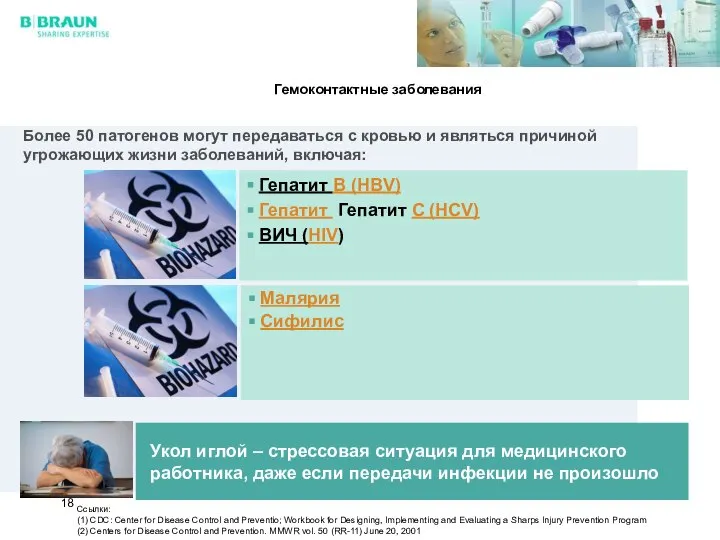 Малярия Сифилис Гепатит B (HBV) Гепатит Гепатит C (HCV) ВИЧ (HIV)