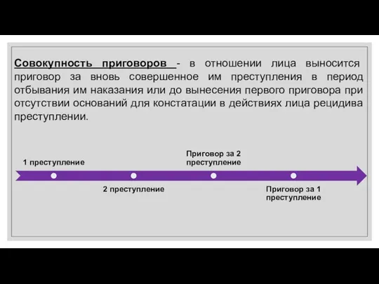 Совокупность приговоров - в отношении лица выносится приговор за вновь совершенное