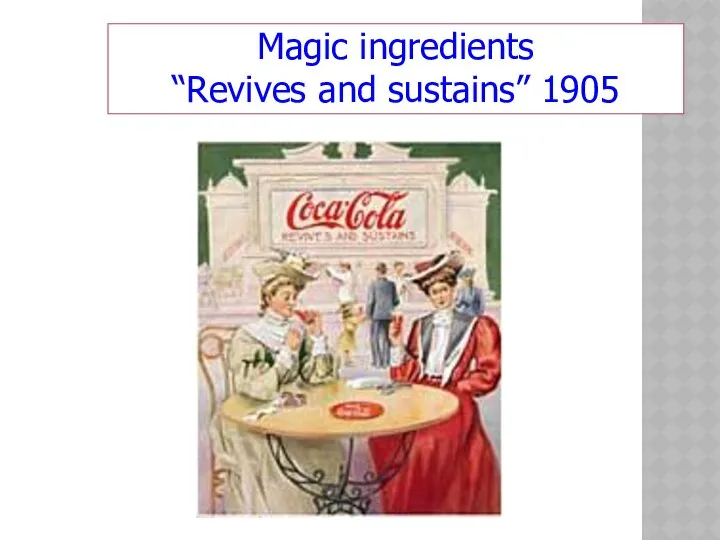 Magic ingredients “Revives and sustains” 1905