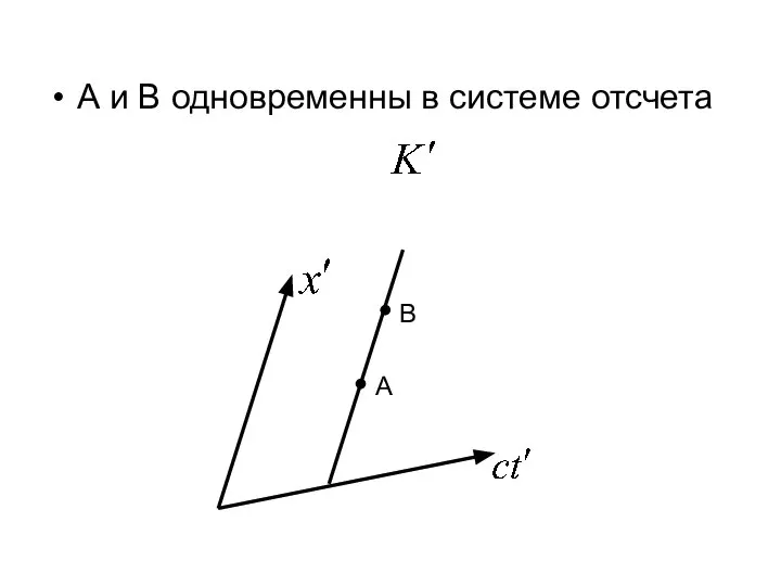 А и В одновременны в системе отсчета