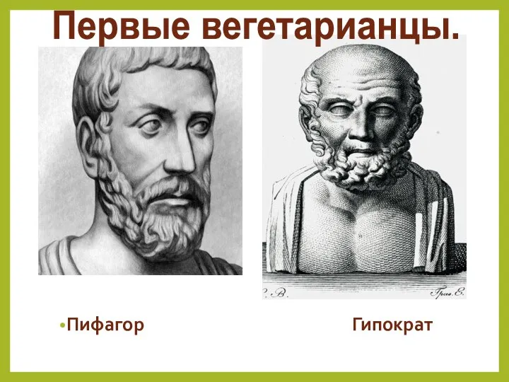 Первые вегетарианцы. Пифагор Гипократ